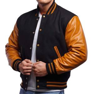 Color rojo Multi Color Rib Custom OEM Patch Work Diseño de marca de alta calidad Premium Lettermen Varsity Jacket Unisex - Product Image 6