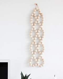 Elegant Boho Modern Interior Art Wall Decor Wooden Bead Hanging Tassels for Living Room Bedroom for Diwali Birthday Celebration - Product Image 5