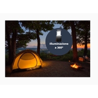 Juego de 2 Linternas de Camping Plegables Recargables, Resistentes al Agua IPX4, de Plástico Blanco, 3000 mAh, Manivela, USB/Solar, LED