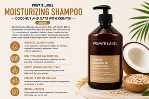 Champú de Coco, Avena y Queratina de Marca Privada 500ml OEM |   Champú Humectante, Desenredante y Reparador para el Cuidado del Cabello |   España UE - Product Image 2