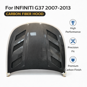 Kap Mesin Serat Karbon untuk Infiniti G37 Coupe/Sedan Kap Mesin Serat Karbon G37 yang Ditingkatkan Kap Mesin Serat Karbon Berventilasi 3K Pengganti OEM - Product Image 1