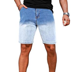 Pantalones cortos de mezclilla de verano 100% para hombre, cintura elástica, precio de fábrica transpirable, pantalones cortos de mezclilla para prendas de vestir exteriores - Product Image 1