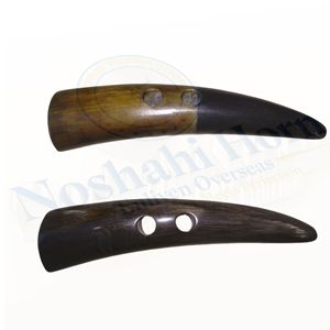 Boutons à bascule en corne de buffle à dos plat de haute qualité avec logo à paillettes classique Idéal pour les vêtements Chaussures Denim & Crafts - Product Image 3