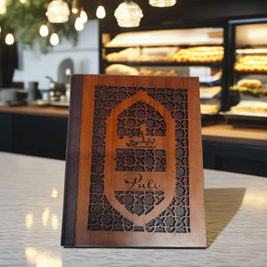 Carpeta de Menú de Madera de Abedul de Lujo Moderna con Logotipo Personalizado, Certificación ISO, Alta Calidad, para Restaurante, Bar de Vinos, Formato A4/A5 - Product Image 1