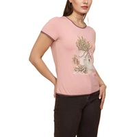 Camiseta de Algodón Comprimido Estampada de Alta Calidad para Mujer, Personalizable con su Propio Nombre de Marca, Moderna, Transpirable y Anti-Pilling