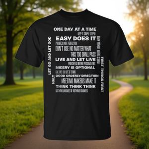 วันละอย่างที่ เสื้อยืดสร้างแรงบันดาลใจเพื่อการฟื้นฟูและสุขภาพจิต สำหรับผู้ใหญ่ แบบยูนิเซ็กซ์ ผ้าฝ้าย คอกลม แขนสั้น เสื้อผ้าส่งเสริมการขาย - Product Image 3