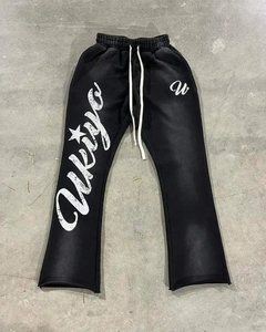 กางเกงเอวสูงปานกลางเอวยางยืดปักลายทางการของผู้ชาย - Product Image 3