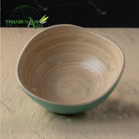 Handgemaakte klassieke ecovriendelijke wegwerp bamboe schaal met aangepaste techniek, 17,5 cm diameter, 7 cm hoogte, 0,01 kg, voor thuisgebruik en feesten