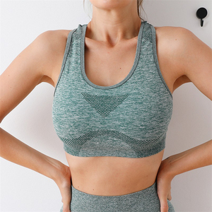 Soutien-gorge de sport grande taille pour femmes avec logo personnalisé OEM personnalisé antichoc course à pied Fitness Yoga Top extérieur soutien-gorge de sport sans couture - Product Image 4