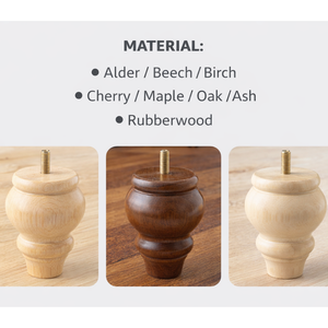 Pieds de canapé ronds en bois massif de qualité supérieure, robustes et sur mesure, pour canapé, chaise, lit, armoire de salon, fabricant OEM ODM - Product Image 3