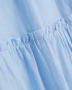 Look décontracté longueur cheville robe longue 100% coton tissu confortable col rond bohème robe longue à plusieurs niveaux - Product Image 5