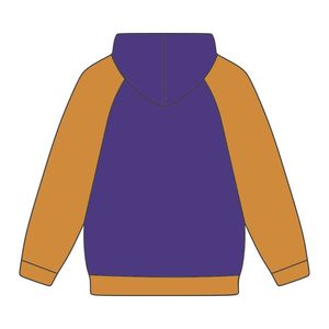 Embroidered Omega <b>Hoodie</b> Premium <b>Purple</b> & Old Gold Raglan Sleeves Greek Fraternity Apparel Divine Nine HBCU College Clothing - Product Image 3