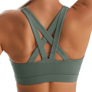 Sujetador deportivo para mujer con estampado de logotipo personalizado de último diseño, Sujetador deportivo hecho de LICRA para mujer a la venta - Product Image 3