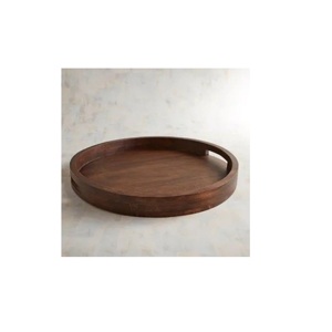 Offres Spéciales ustensiles de cuisine plateau en bois de forme ronde polyvalent avec poignée plateau de forme ronde en bois véritable et pur fait à la main - Product Image 3