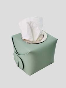 Boîte à mouchoirs en cuir de style moderne pour les accents décoratifs dans les espaces de travail des salons ou les zones d'attente des invités - Product Image 2