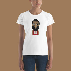 Camiseta de Mujer Ajustada 100% Algodón Jersey con Cuello de Lazo Transpirable y Logotipo Decorativo, Top Corto para Damas - The Beard - Product Image 1