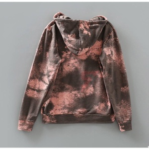 OEM Custom 100% Cotton Satin Lined Tie Dye Hoodie Fashion Unisex <b>Bleach</b> Plus Size Casual Style Winter-Direct Factory Wholesale - Product Image 5