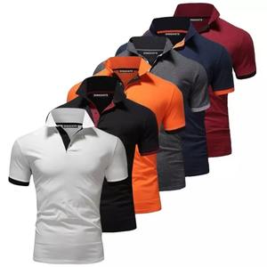 Hommes de marque de haute qualité pour polos pour l'été respirant à manches courtes avec tissu tricoté à motif solide brodé - Product Image 1