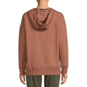 Sweats à capuche pour femmes personnalisés de haute qualité Nouveau design élégant avec col à capuche de couleur unie pour le placement du logo avant en hiver - Product Image 6