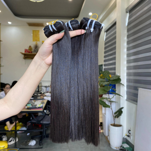 Bone Straight Vietnamese Virgin Remy <b>Human</b> Hair Front <b>Wig</b> & Bundles Single Weft All Colors Dyeable 100g - Product Image 1