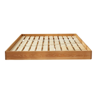 Cadre de lit moderne en bois massif avec lattes réglables, plateforme en contreplaqué, minimaliste, durable, facile à assembler, en bois de manguier, personnalisable