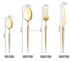 Ensemble de couverts de luxe en acier inoxydable doré 18/10 ensembles de couverts de cuisine - Product Image 4