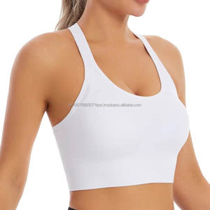 In Stock Seamless Women <b>Cross</b> Back Sports Bra Hollow Out Training Yoga Gym Running <b>Top</b> Breathable Wireless Vest for Girls - Product Image 6