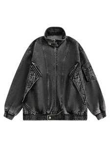 Chaqueta Vaquera Retro Casual para Hombre, Otoño 2025, Lavada a la Piedra, 100% Algodón, Color Negro, con Decoración de Botones - Product Image 5