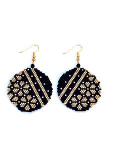 ต่างหูลูกปัดแก้วดีไซน์ทันสมัยประดับด้วยเทอร์ควอยซ์และพู่ห้อยระย้า ของขวัญเครื่องประดับสุดพิเศษจาก MS Handicraft - Product Image 2