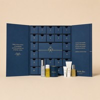 Boîtes de calendrier de l'avent en carton vide pour Noël, cosmétiques, cadeaux, 4 jours, fond beige clair de qualité supérieure