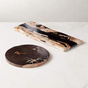 <b>Set</b> of Four Wood Resin Decorative Tray Chocolate Tray Home and Restaurant <b>Serving</b> Platter at Reasonable Price - Product Image 3