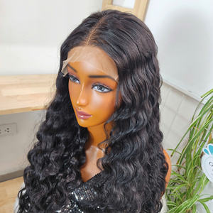 Natural Color Glueless Transparent for for Human Hair <b>Wigs</b> Pre-Plucked Vietnamese Deep Wave Bundle Virgin Hair Wholesale - Product Image 2