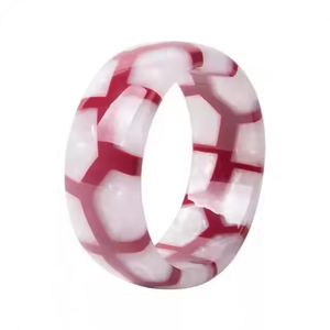 Bracelet jonc épais vintage pour femme en résine, motif écaille de tortue irrégulier peint à la main, écologique, plusieurs couleurs pour les fêtes - Product Image 5