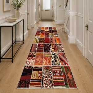 <b>RUGS</b> DEPOT LXDP-0569 Wholesale Red Burgundy Vintage Patchwork Digital Printed Machine Washable Chenille Area <b>Rug</b> <b>Non</b> <b>Slip</b> - Product Image 5