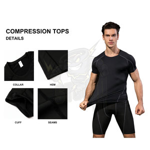 Chemises d'entraînement de compression pour hommes T-shirts athlétiques à manches courtes Gym Running Training Sports Quick Dry jogging wear - Product Image 4