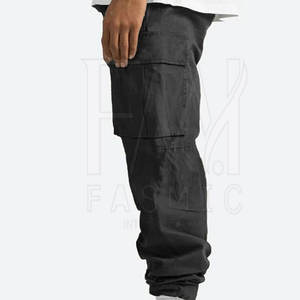 Pantalon cargo multi-poches 100% coton pour pantalons cargo pour hommes de style motif personnalisé avec pantalons et pantalons longs en toile - Product Image 4