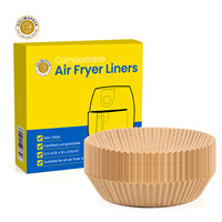 OOLIMA Doublures en papier jetables pour friteuse à air, anti-graisse, antiadhésives, en papier sulfurisé, emballage supermarché pour cuisson sans huile