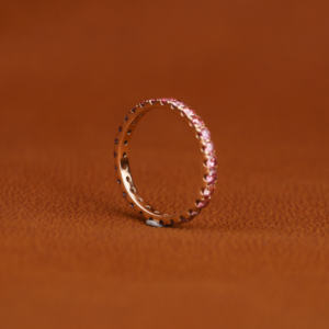 Luxueux 14KT plaqué or rose coupe ronde laboratoire cultivé diamant pleine éternité alliance classique luxe cadeau de mariage pour les femmes - Product Image 3