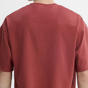 Venta al por mayor de los hombres recortados de peso pesado de gran tamaño personalizado impreso Logo Boxy Fit en blanco 100% algodón transpirable ropa de calle ecológica - Product Image 5