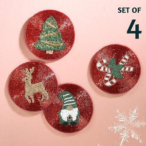 Dessous de verre de Table perlé fait à la main Look royal Table de Restaurant d'hôtel Dessous de verre perlé décoratif et article d'utilisation doué - Product Image 4