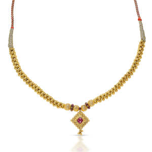 Collar Thushi de Oro de 18K para Mujer con Diamante de Corte Esmeralda, Perla y Moissanita - Collar de Cadena Religioso de Moda - Product Image 4