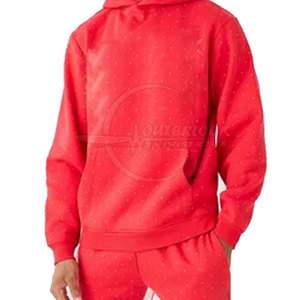OEM personnalisé hommes acide lavage strass survêtement mode grande taille costume de sports d'hiver options de couleur personnalisées - Product Image 3