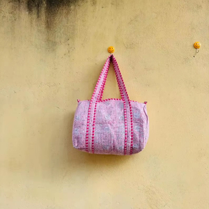 Bolsa de Lona Acolchada de Alta Calidad, Duradera y de Lujo, con Diseño de Impresión en Bloque, Gran Capacidad, para Picnic, Compras, Deportes, Fin de Semana, Yoga y Playa - Product Image 1