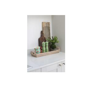 Plateau en rotin de bambou fait main plateau en rotin avec poignée tissé à la main rond haut mur plateaux de séparation des aliments multi-usages - Product Image 2