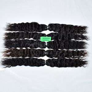 Vente en gros de cheveux indiens vierges à cuticule alignée Faisceaux ondulés longs de vison à donneur unique Vague profonde lâche Vague super crépue Brésilienne crue - Product Image 4