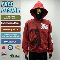 Sweat-shirts à capuche oversize avec logo personnalisé imprimé DTG, effet vieilli, épaules tombantes, style vintage délavé à l'acide, streetwear zippé éco-responsable
