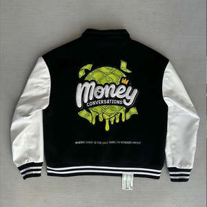 Diseñe su propia chaqueta universitaria de alta calidad, Mangas de cuero, logotipo bordado personalizado, chaqueta universitaria con letras para hombres - Product Image 3