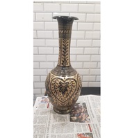 Vase à fleurs en métal pour mariage et fêtes, décorations artisanales de luxe Antique, Vase décoratif en métal naturel plaqué or