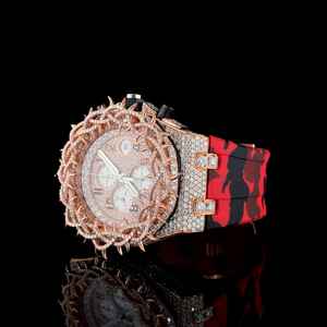 Montre de luxe personnalisée en moissanite cloutée diamant de haute qualité Style Hip Hop Antique Rubber Band disponible au meilleur prix - Product Image 6