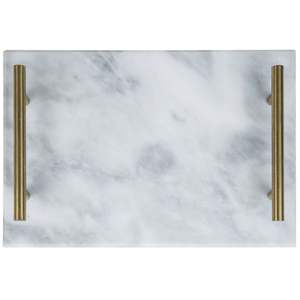 Marbre personnalisé luxe décoratif en laiton couvercle bord bidons plateau luxe marbre or bord blocs à découper Design créatif - Product Image 6